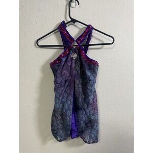 Satin Stitches Professional Dance Costume Dress Purple Pink Size XS